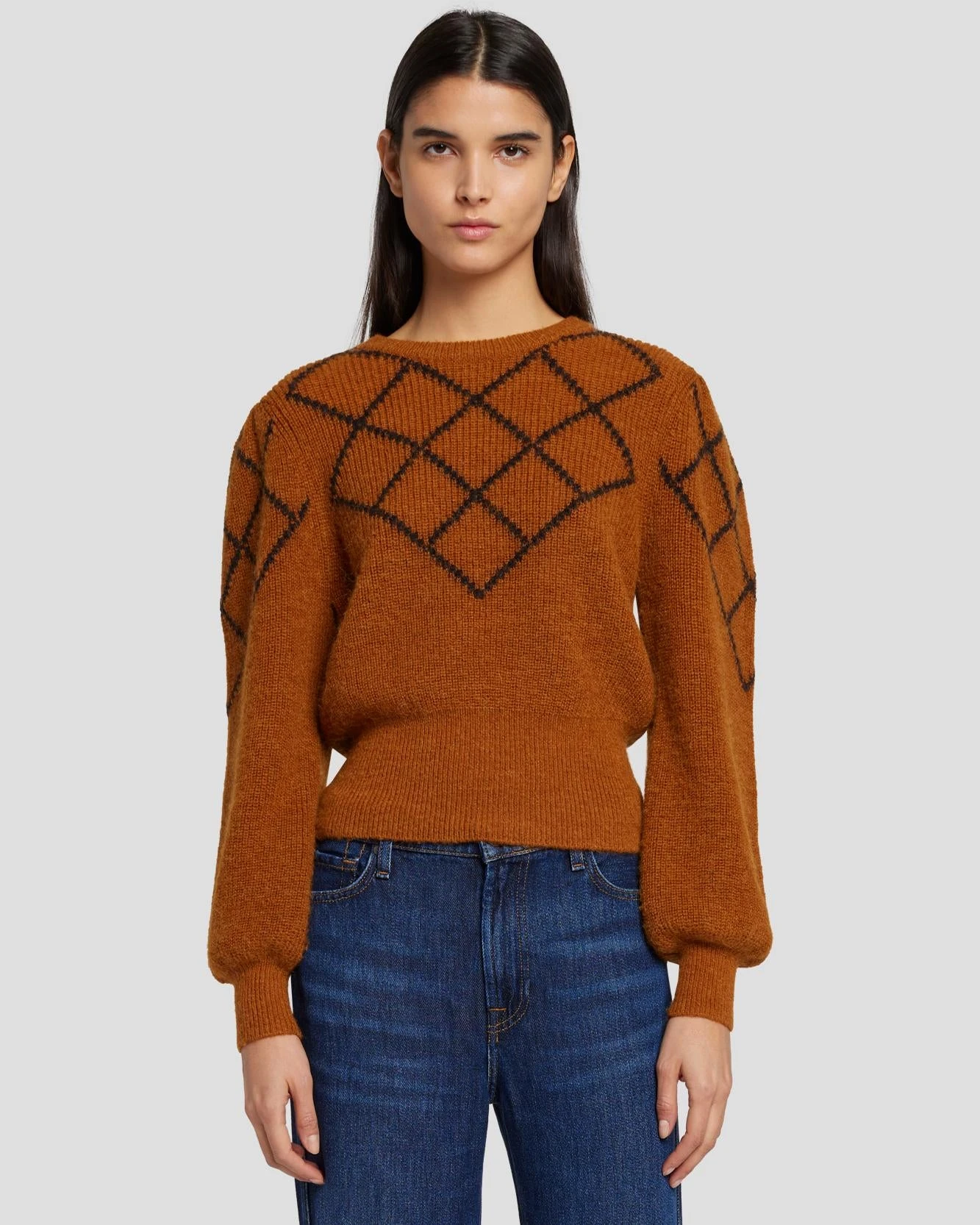 7 For All Mankind Diamond Sweater In Ginger 3 7 For All Mankind Diamond Sweater In Ginger