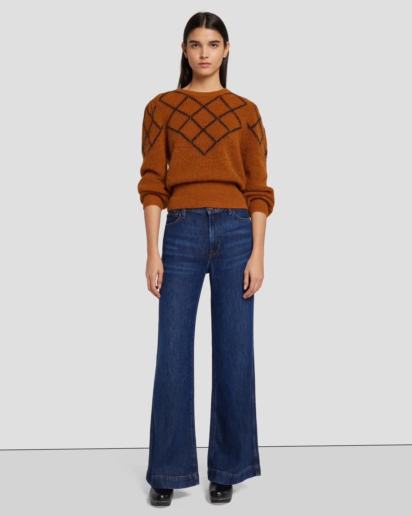 7 For All Mankind Diamond Sweater In Ginger 4 7 For All Mankind Diamond Sweater In Ginger - Image 2