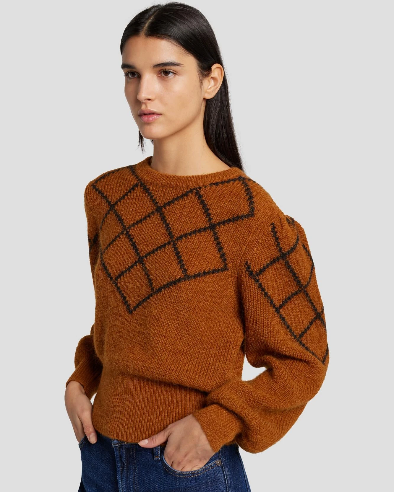 7 For All Mankind Diamond Sweater In Ginger 5 7 For All Mankind Diamond Sweater In Ginger - Image 3