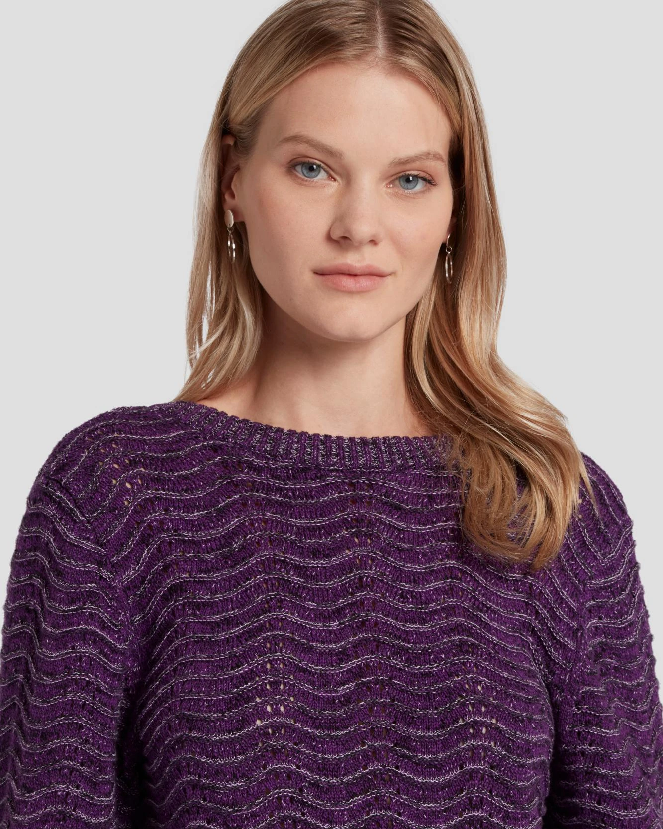 7 For All Mankind Cross Back Sweater In Violet 5 7 For All Mankind Cross Back Sweater In Violet - Image 3