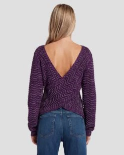 7 For All Mankind Cross Back Sweater In Violet 11 7 For All Mankind Cross Back Sweater In Violet -7 For All Mankind Shop 7N131F52 VIM 4