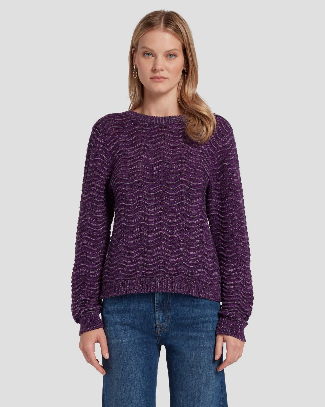 7 For All Mankind Cross Back Sweater In Violet 7 7 For All Mankind Cross Back Sweater In Violet - Image 5