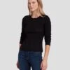 7 For All Mankind Knit Weave Top In Black -7 For All Mankind Shop 7N132D35 BLK 1