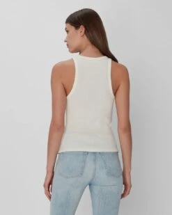 7 For All Mankind Racerback Tank In Ivory -7 For All Mankind Shop 7N278C59 IVO 03