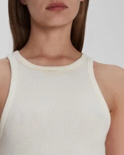 7 For All Mankind Racerback Tank In Ivory -7 For All Mankind Shop 7N278C59 IVO 04