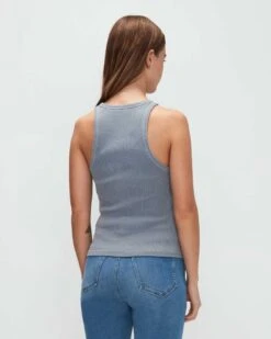 7 For All Mankind Racerback Tank In Soft Slate -7 For All Mankind Shop 7N278C59 SSL 04
