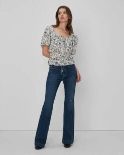 7 For All Mankind Peasant Top In Green Toile -7 For All Mankind Shop 7N539D50 TOI 04