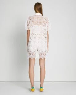 7 For All Mankind Star Lace Button Up Tunic In Antique White -7 For All Mankind Shop 7N563F11 ANW 4