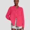 7 For All Mankind Classic Button Up Shirt In Geranium