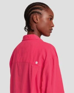 7 For All Mankind Classic Button Up Shirt In Geranium -7 For All Mankind Shop 7N567C51 GER 0953 D1