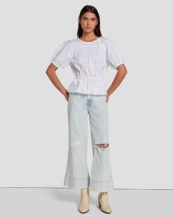 7 For All Mankind Eyelet Top In Bright White -7 For All Mankind Shop 7N569F36 BRW 6