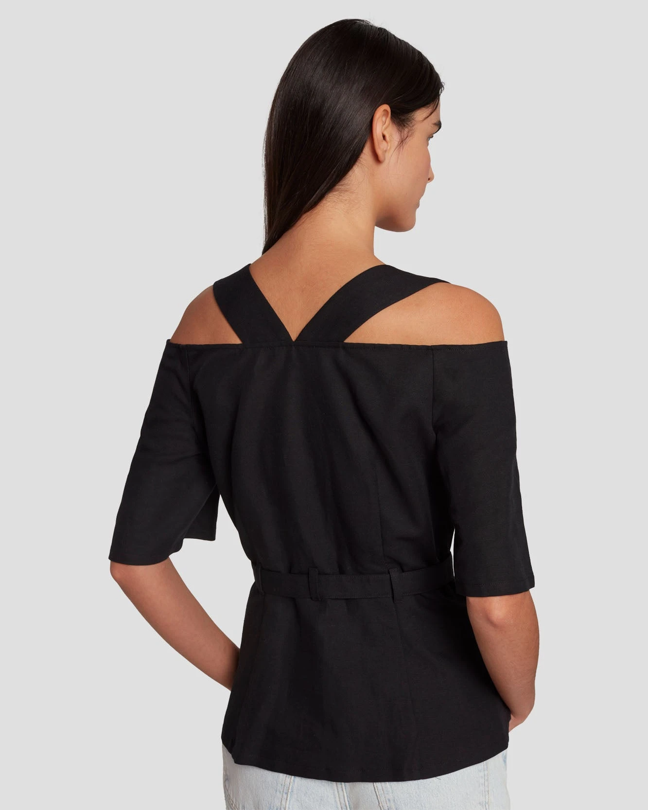 7 For All Mankind Tailored Off The Shoulder Top In Black 7 7 For All Mankind Tailored Off The Shoulder Top In Black - Image 5