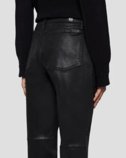 7 For All Mankind Darted Boyfriend Jogger In Coated Black -7 For All Mankind Shop 7N732752 CBA 5