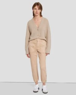 7 For All Mankind Darted Boyfriend Jogger In Coated Camel -7 For All Mankind Shop 7N732752 KML 6
