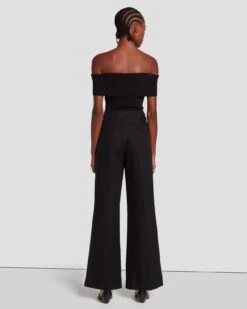 7 For All Mankind Modern Dojo Linen Trouser In Black -7 For All Mankind Shop 7N818F31 BLK 4