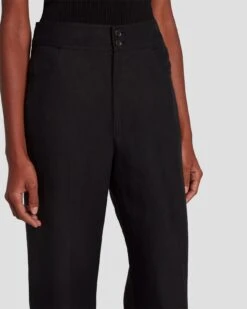 7 For All Mankind Modern Dojo Linen Trouser In Black -7 For All Mankind Shop 7N818F31 BLK 5