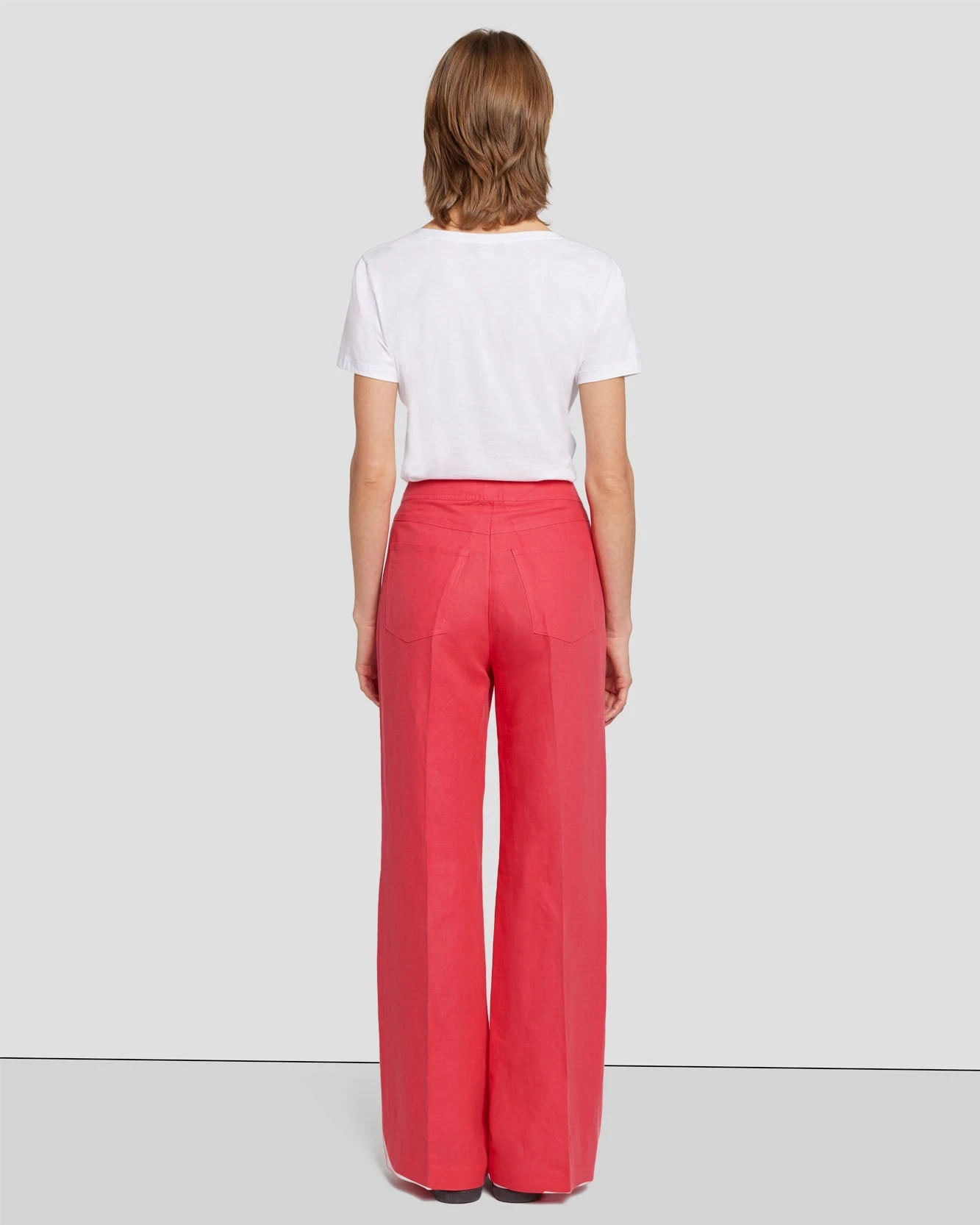 7 For All Mankind Modern Dojo Linen Trouser In Geranium 4 7 For All Mankind Modern Dojo Linen Trouser In Geranium - Image 2
