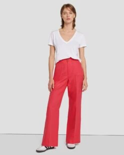 7 For All Mankind Modern Dojo Linen Trouser In Geranium 13 7 For All Mankind Modern Dojo Linen Trouser In Geranium -7 For All Mankind Shop 7N818F31 GER 6