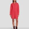 7 For All Mankind Scalloped Shirt Dress In Geranium -7 For All Mankind Shop 7N819F31 GER 1