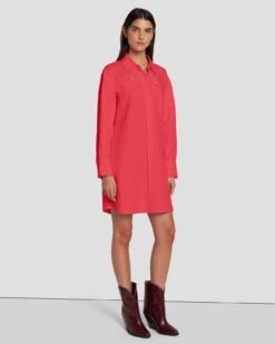 7 For All Mankind Scalloped Shirt Dress In Geranium 13 7 For All Mankind Scalloped Shirt Dress In Geranium -7 For All Mankind Shop 7N819F31 GER 6