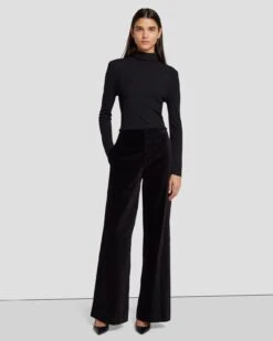 7 For All Mankind Modern Dojo Velvet Trouser In Black -7 For All Mankind Shop 7N824F38 BLK 6