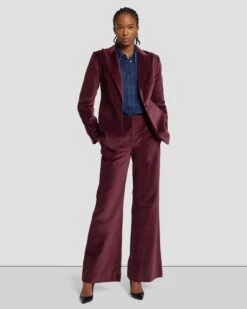 7 For All Mankind Modern Dojo Velvet Trouser In Winetasting -7 For All Mankind Shop 7N824F38 WNT 3