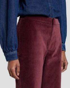 7 For All Mankind Modern Dojo Velvet Trouser In Winetasting -7 For All Mankind Shop 7N824F38 WNT 5