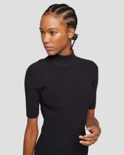 7 For All Mankind Detail Back Knit Dress In Black -7 For All Mankind Shop 7N827D35 BLK 4