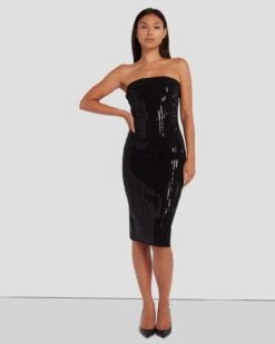 7 For All Mankind Sequin Bodycon Dress In Black -7 For All Mankind Shop 7N828F44 BLK 6