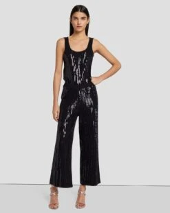 7 For All Mankind Sequin Wide Leg Knit Jumpsuit In Black -7 For All Mankind Shop 7N830F44 BLK 6