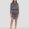 7 For All Mankind Party Dress In Gunmetal -7 For All Mankind Shop 7N831F40 GNM 1