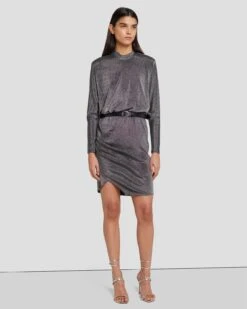 7 For All Mankind Party Dress In Gunmetal -7 For All Mankind Shop 7N831F40 GNM 2