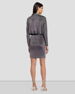 7 For All Mankind Party Dress In Gunmetal -7 For All Mankind Shop 7N831F40 GNM 4