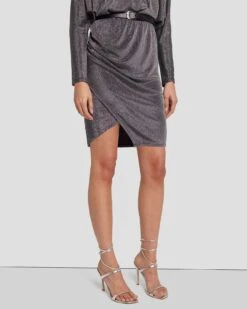 7 For All Mankind Party Dress In Gunmetal -7 For All Mankind Shop 7N831F40 GNM 5