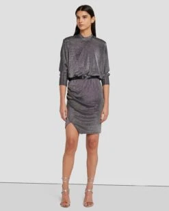 7 For All Mankind Party Dress In Gunmetal -7 For All Mankind Shop 7N831F40 GNM 6