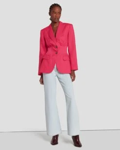 7 For All Mankind Cinched Waist Linen Blazer In Geranium 10 7 For All Mankind Cinched Waist Linen Blazer In Geranium -7 For All Mankind Shop 7N945F31 GER 0564 FI
