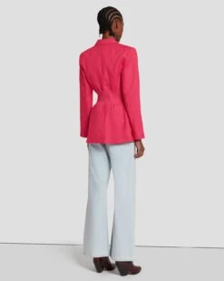 7 For All Mankind Cinched Waist Linen Blazer In Geranium 13 7 For All Mankind Cinched Waist Linen Blazer In Geranium -7 For All Mankind Shop 7N945F31 GER 0618 B