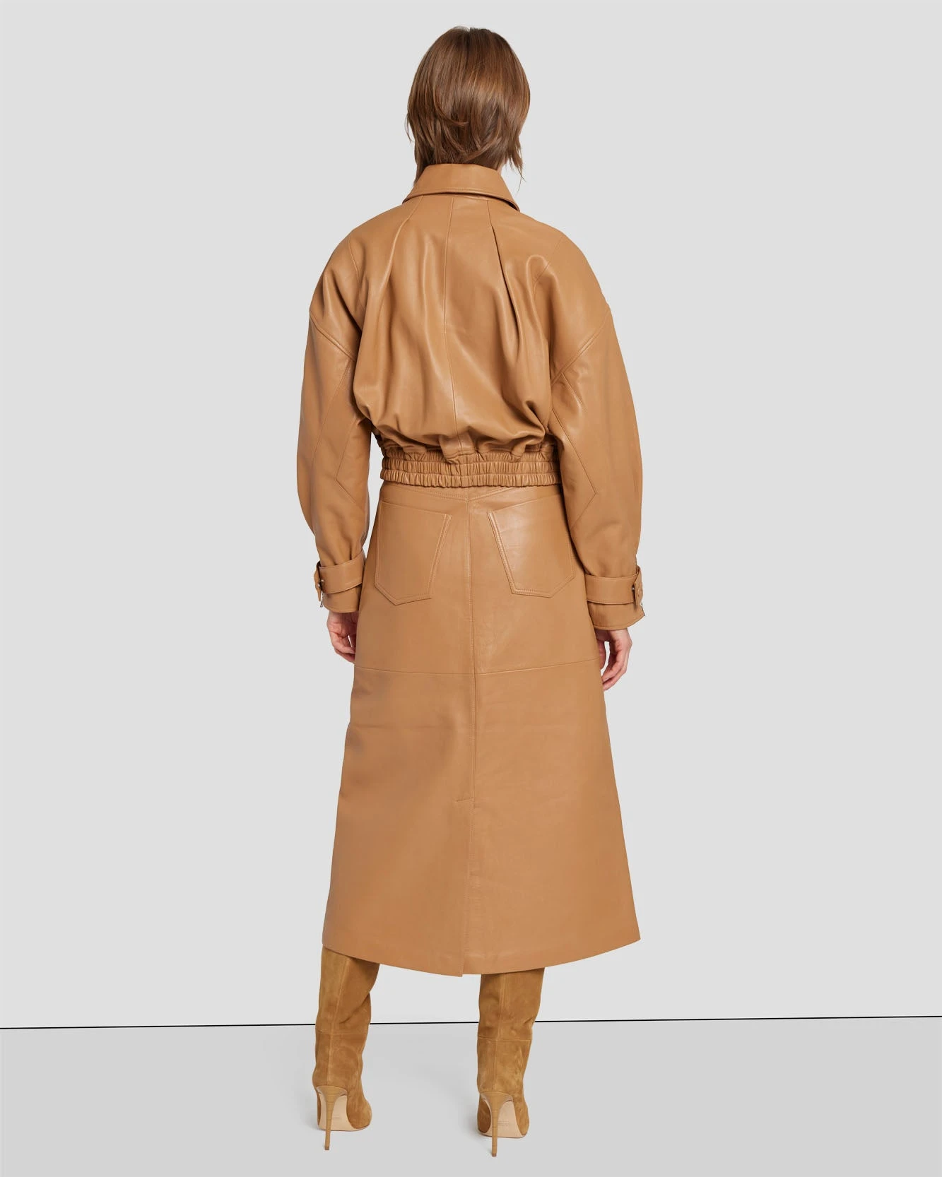 7 For All Mankind Leather Moto Jacket In Brown Sugar 6 7 For All Mankind Leather Moto Jacket In Brown Sugar - Image 4