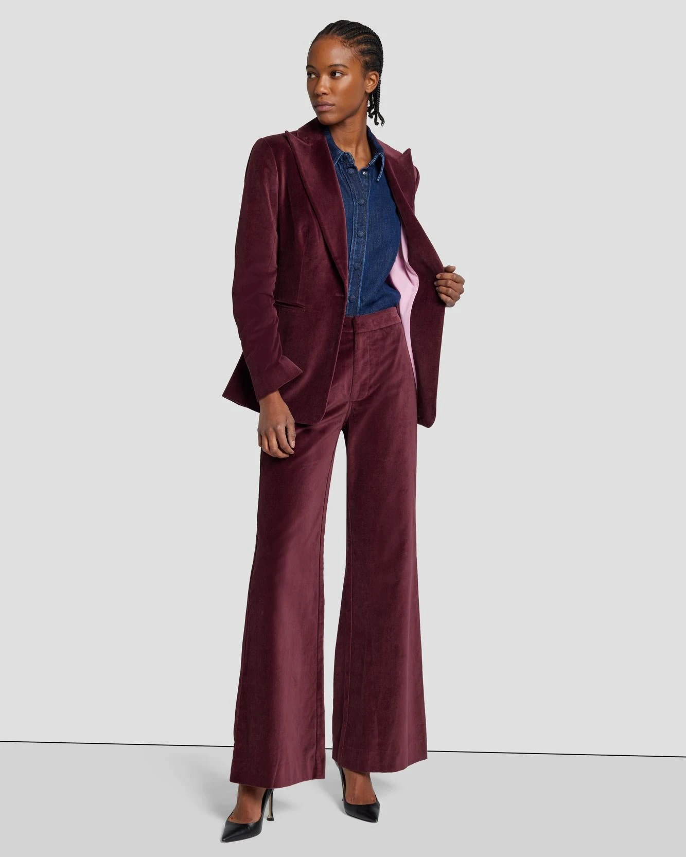 7 For All Mankind Velvet Blazer In Winetasting 8 7 For All Mankind Velvet Blazer In Winetasting - Image 6