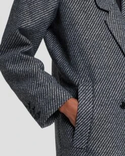 7 For All Mankind Striped Two Tone Coat In Grey -7 For All Mankind Shop 7N951F43 TTG 5