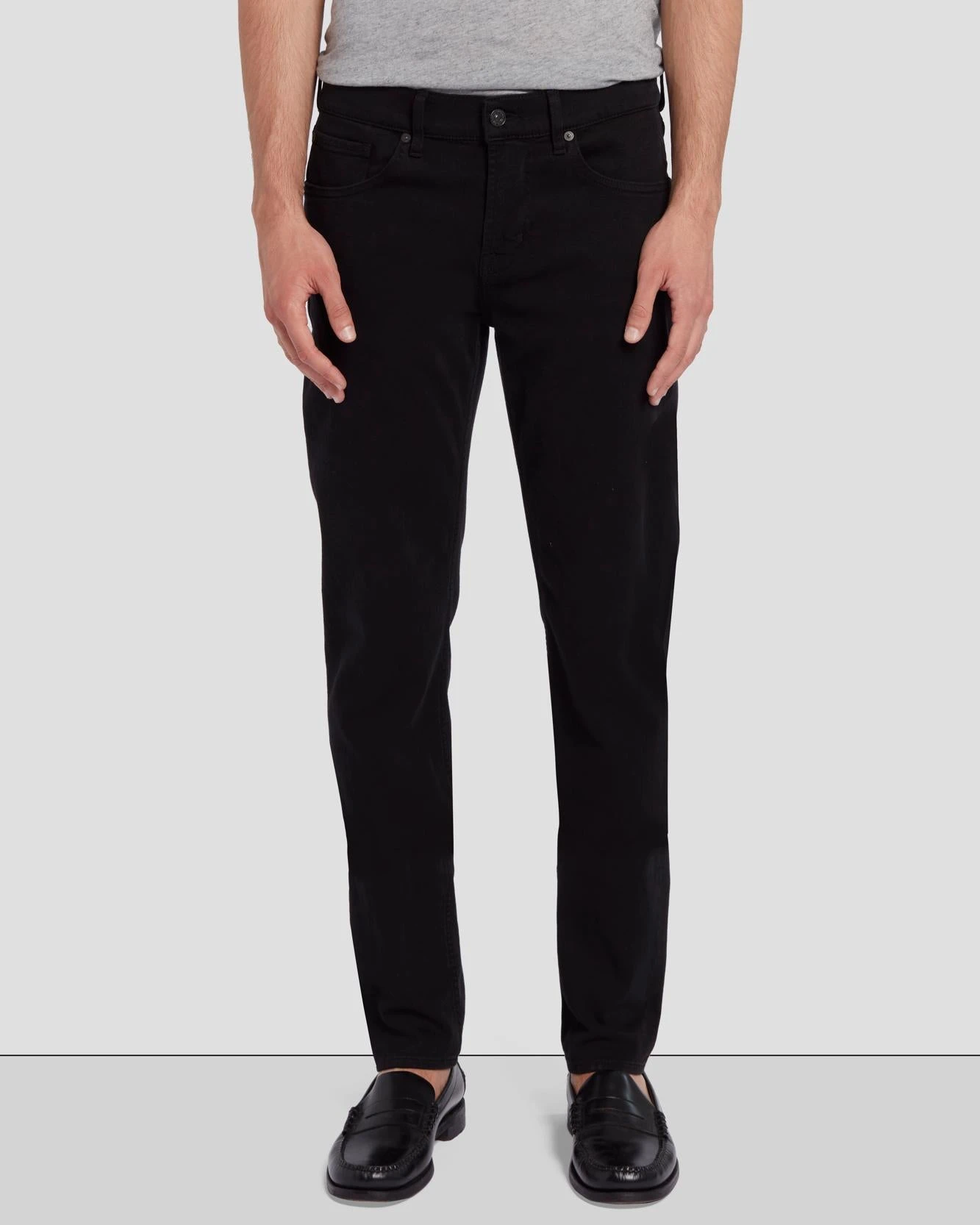 7 For All Mankind Left Hand Slimmy Tapered In True Black 4 7 For All Mankind Left Hand Slimmy Tapered In True Black - Image 2