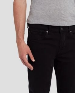 7 For All Mankind Left Hand Slimmy Tapered In True Black 10 7 For All Mankind Left Hand Slimmy Tapered In True Black -7 For All Mankind Shop 7T042095 TBK 3
