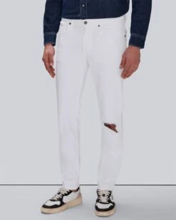 7 For All Mankind EarthKind StretchTek Slimmy Tapered In White 7 7 For All Mankind EarthKind StretchTek Slimmy Tapered In White -7 For All Mankind Shop 7T042C13 SKA 2