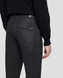 7 For All Mankind Slimmy Tapered In Coated Black -7 For All Mankind Shop 7T042C90 BLK 5