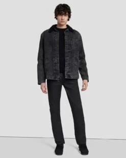 7 For All Mankind Slimmy Tapered In Coated Black -7 For All Mankind Shop 7T042C90 BLK 6