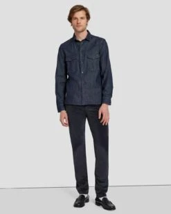 7 For All Mankind Corduroy Slimmy Tapered In Navy