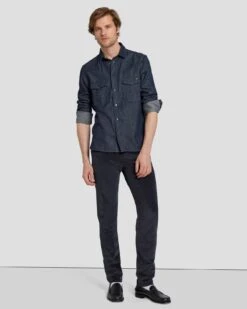 7 For All Mankind Corduroy Slimmy Tapered In Navy -7 For All Mankind Shop 7T042C95 NVY 6