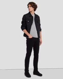 7 For All Mankind Left Hand Paxtyn In True Black -7 For All Mankind Shop 7T185095 TBK 6