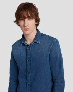 7 For All Mankind Left Hand Denim Shirt In Evasion 10 7 For All Mankind Left Hand Denim Shirt In Evasion -7 For All Mankind Shop 7T923R51 ESN 3