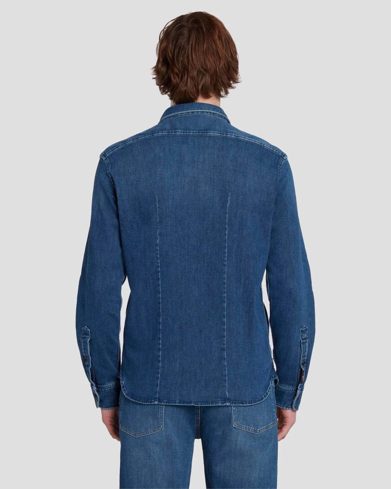 7 For All Mankind Left Hand Denim Shirt In Evasion 6 7 For All Mankind Left Hand Denim Shirt In Evasion - Image 4